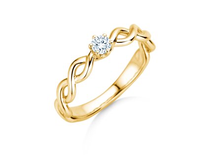 Verlovingsring Evoke in 14K geelgoud met diamant 0,15ct H/SI