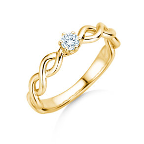 Verlovingsring Evoke in 14K geelgoud met diamant 0,15ct H/SI