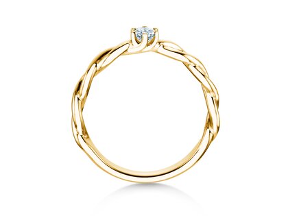 Verlovingsring Evoke in 14K geelgoud met diamant 0,15ct H/SI