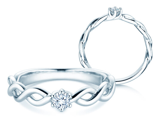 Verlovingsring Evoke in zilver 925/- met diamant 0,15ct H/SI