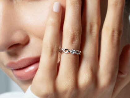 Verlovingsring Evoke in zilver 925/- met diamant 0,15ct H/SI