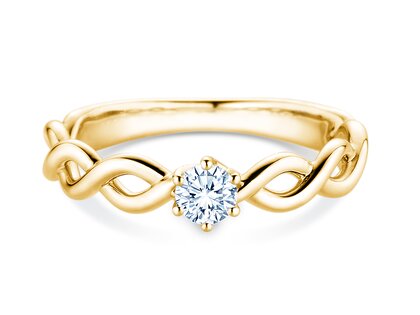 Verlovingsring Evoke in 9K geelgoud met diamant 0,25ct H/SI