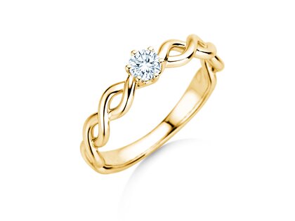 Verlovingsring Evoke in 9K geelgoud met diamant 0,25ct H/SI