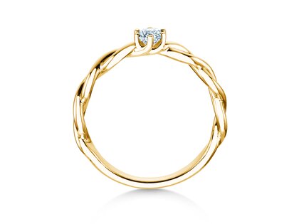Verlovingsring Evoke in 9K geelgoud met diamant 0,25ct H/SI