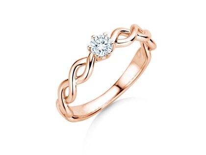 Verlovingsring Evoke in 14K roségoud met diamant 0,25ct H/SI