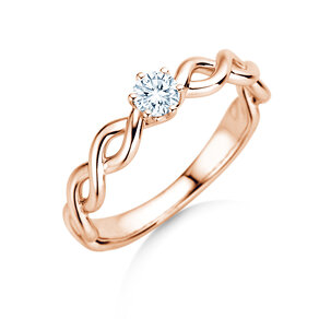 Verlovingsring Evoke in 14K roségoud met diamant 0,25ct H/SI