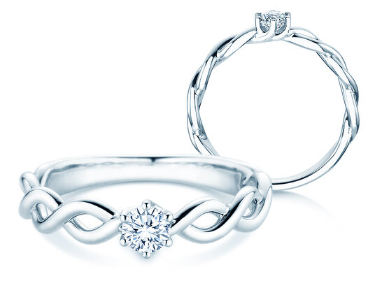 Verlovingsring Evoke in 9K witgoud met diamant 0,25ct H/SI
