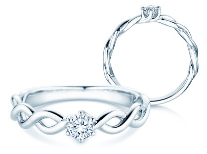 Verlovingsring Evoke in 14K witgoud met diamant 0,25ct H/SI