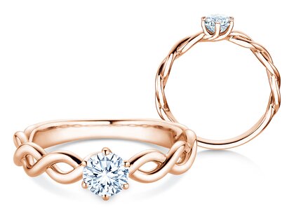Verlovingsring Evoke in 14K roségoud met diamant 0,50ct H/SI