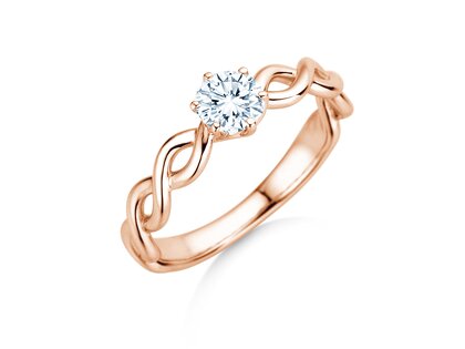 Verlovingsring Evoke in 14K roségoud met diamant 0,50ct H/SI