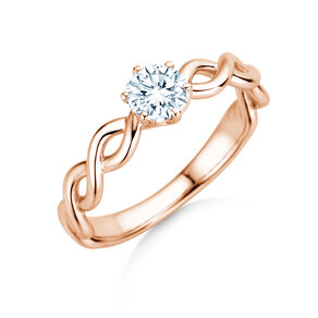 Verlovingsring Evoke in 14K roségoud met diamant 0,50ct H/SI