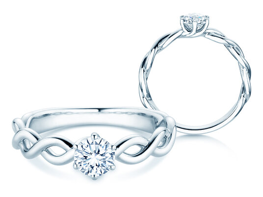 Verlovingsring Evoke in 9K witgoud met diamant 0,50ct H/SI