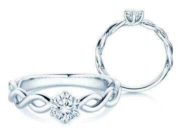 Verlovingsring Evoke in 9K witgoud met diamant 0,50ct H/SI