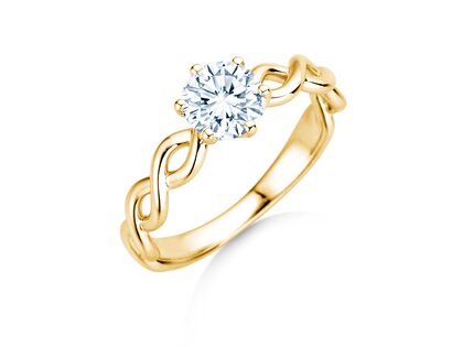 Verlovingsring Evoke in 9K geelgoud met diamant 1,00ct H/SI