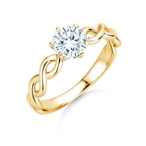 Verlovingsring Evoke in 9K geelgoud met diamant 1,00ct H/SI