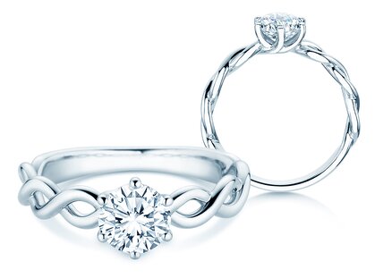 Verlovingsring Evoke in 9K witgoud met diamant 1,00ct H/SI