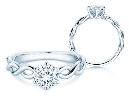Verlovingsring Evoke in 9K witgoud met diamant 1,00ct H/SI