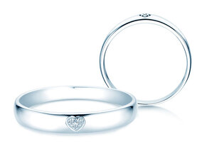 Verlovingsring Heart Petite in zilver 925/- met diamanten 0,02ct G/SI