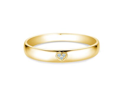 Verlovingsring Heart Petite in 14K geelgoud met diamanten 0,02ct G/SI
