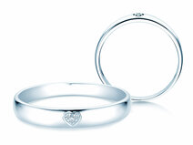 Verlovingsring Heart Petite in zilver 925/- met diamanten 0,02ct G/SI