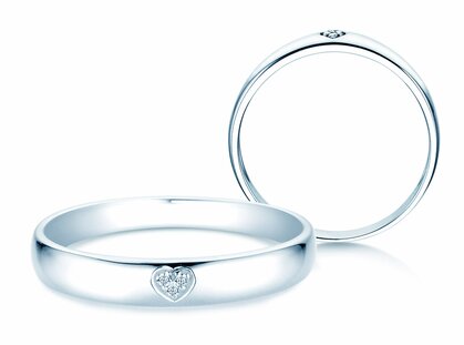 Verlovingsring Heart Petite in zilver 925/- met diamanten 0,02ct G/SI