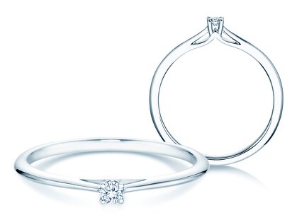 Verlovingsring Heaven 4 in 14K witgoud met diamant 0,05ct H/SI