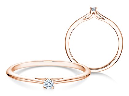 Verlovingsring Heaven 4 in 14K roségoud met diamant 0,05ct H/SI
