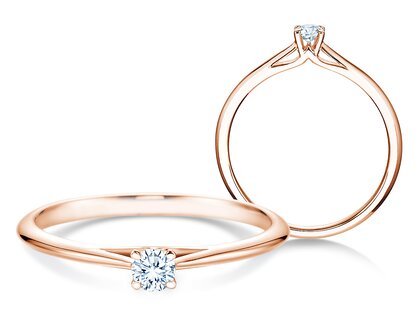 Verlovingsring Heaven 4 in 14K roségoud met diamant 0,10ct G/SI