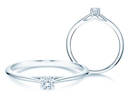 Verlovingsring Heaven 4 in 14K witgoud met diamant 0,10ct G/SI