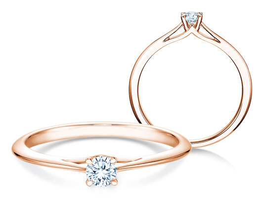 Verlovingsring Heaven 4 in 9K roségoud met Lab-grown diamant 0,15ct E/VS