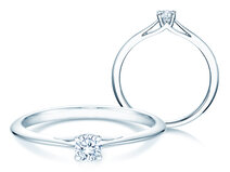 Verlovingsring Heaven 4 in 9K witgoud met diamant 0,15ct G/SI