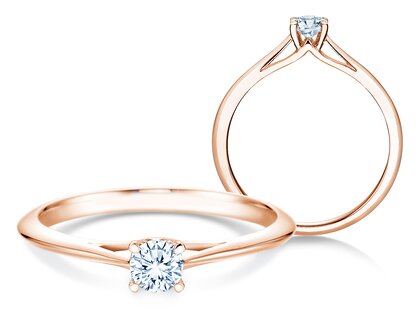 Verlovingsring Heaven 4 in 14K roségoud met diamant 0,25ct H/SI