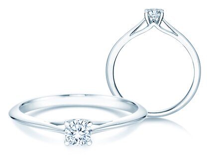 Verlovingsring Heaven 4 in 9K witgoud met diamant 0,25ct H/SI