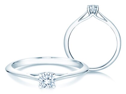 Verlovingsring Heaven 4 in 14K witgoud met diamant 0,25ct H/SI