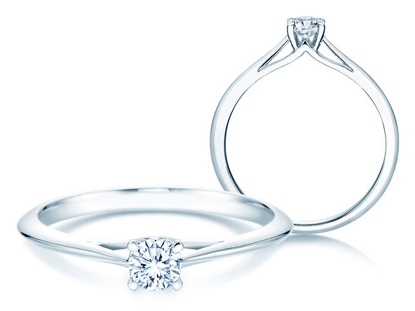 Verlovingsring Heaven 4 in 9K witgoud met diamant 0,25ct H/SI