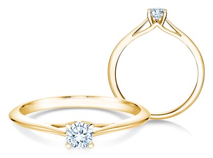 Verlovingsring Heaven 4 in 14K geelgoud met diamant 0,25ct H/SI