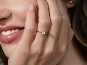 Verlovingsring Heaven 4 in 18K roségoud met diamant 0,30ct G/SI