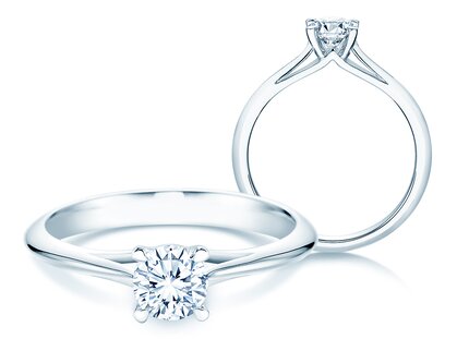Verlovingsring Heaven 4 in 14K witgoud met diamant 0,40ct G/SI