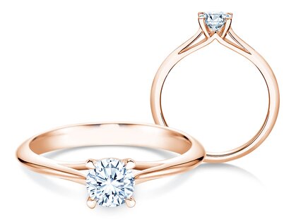 Verlovingsring Heaven 4 in 14K roségoud met diamant 0,40ct G/SI