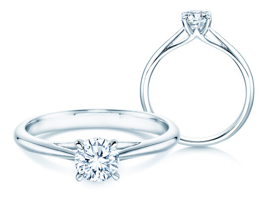 Verlovingsring Heaven 4 in 14K witgoud met diamant 0,50ct H/SI
