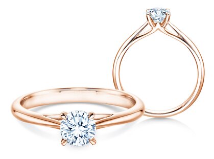 Verlovingsring Heaven 4 in 14K roségoud met diamant 0,50ct G/SI