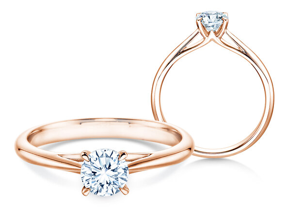 Verlovingsring Heaven 4 in 14K roségoud met diamant 0,50ct H/SI