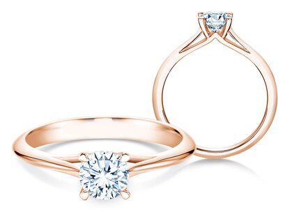 Verlovingsring Heaven 4 in 14K roségoud met diamant 0,75ct G/SI