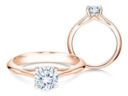 Verlovingsring Heaven 4 in 14K roségoud met Lab-grown diamant 1,00ct E/VS