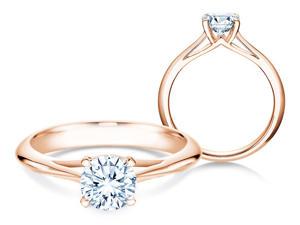 Verlovingsring Heaven 4 in 14K roségoud met Lab-grown diamant 1,00ct E/VS