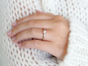 Verlovingsring Heaven 4 in 9K witgoud met diamant 0,20ct D/IF