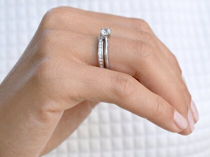 Verlovingsring Heaven 4 in 14K witgoud met diamant 0,40ct H/SI