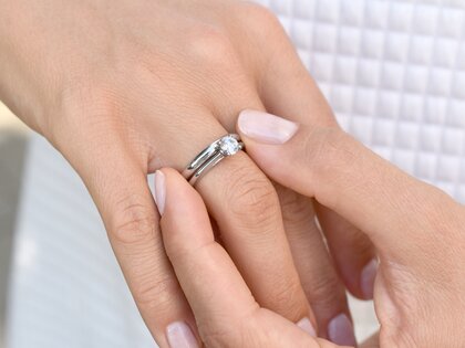 Verlovingsring Heaven 4 in 14K witgoud met diamant 0,75ct G/SI