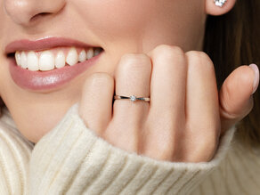 Verlovingsring Heaven 6 Petite in 14K witgoud met diamant 0,07ct G/SI