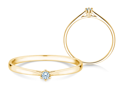 Verlovingsring Heaven 6 Petite in 14K geelgoud met diamant 0,07ct G/SI